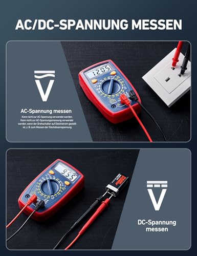 Multimeter AstroAI Digital mit Ohm Volt Ampere Spannung Tester