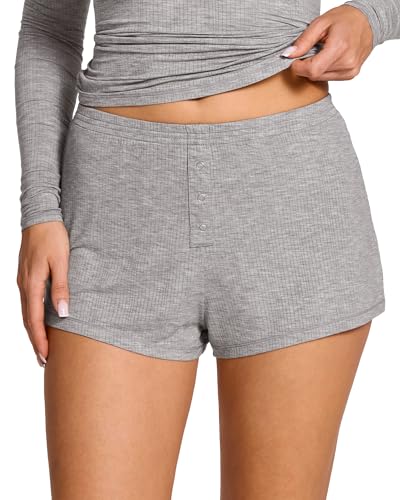 SOULVOR Natrelax Modal Ribbed Pajama Shorts Moon Heather Grey X-Large