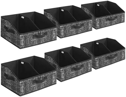 SONGMICS Caja de Almacenaje, Juego de 6, Plegable, Cajas de Tela,...