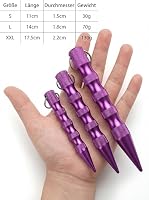 Kubotan Selbstverteidigung Schlüsselanhänger mit Glasbrecher – Survival-Tool für unterwegs - Grip Griff - Ideal für Frauen & Männer, Pendler & Reisen, Druckverstärker & Notfallhammer (XXL - Violet) – Ansicht 7