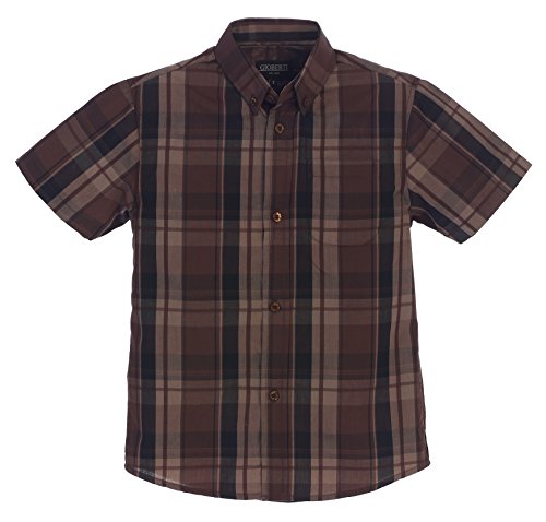 Image of Gioberti Boys Casual Plaid Checked Short Sleeve Button Down Shirt