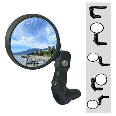 Hafny NEW Multi-Adjustable Bar End Bike Mirror, HD Safe Blast-Resistance Glass Cycling Mirror, E-bike Mirror, Bicycle Rearview Mirror, HF-M952S-FR08 (Silver Glass) Cover