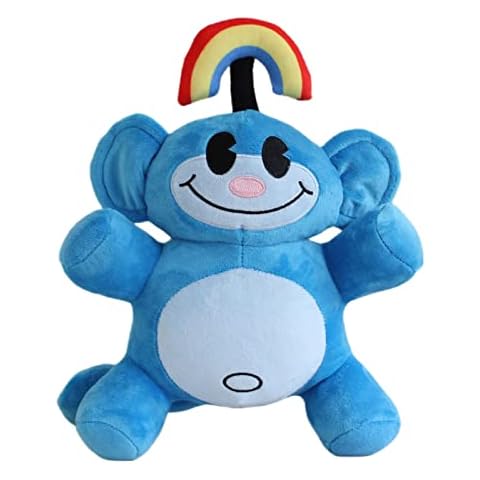Rainbow Monkey Plush,12" KND Rainbow Monkey Plushies Peluches Stuffed Animal Doll Toys,Kids Birthday Party Favor Preferred Gift for Holidays,Birthdays (Blue) Cover