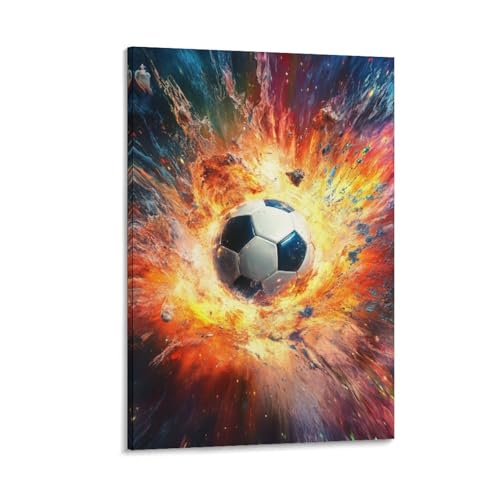 Football Murale Décoration Toile pour Chambre d'Ado et Couloir Ambiance Sport