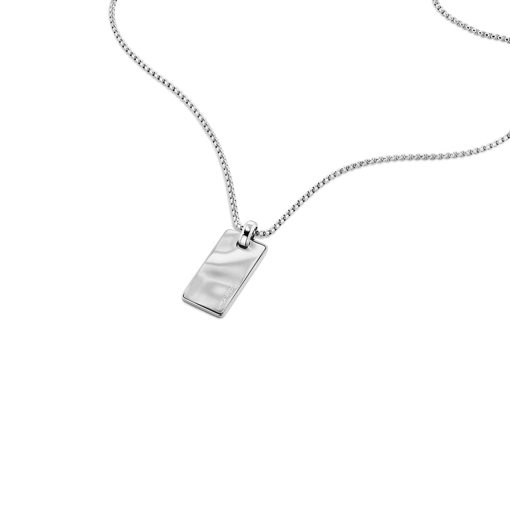 Calvin Klein Collana con Pendente in Acciaio Inossidabile da Uomo Collezione CK METALLIC WAVES - Disponibile in Versione Argento o GunMetal