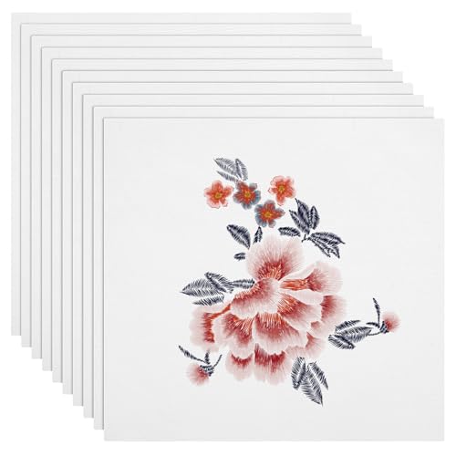 10 Piezas Tela de Punto de Cruz para Bordar Tela de Algodón 30 x 30cm Blanco Tela de Bordado DIY Tela de Bordado Precortada Tela Cuadrada Clásica para Bordado Costura Artesanía de Prendas