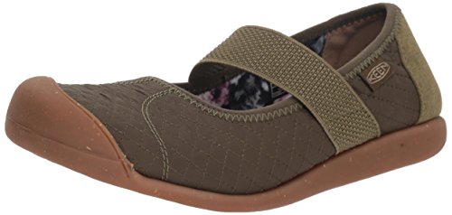 KEEN Women's Sienna MJ Quilted Mary Jane Flat, Martini Olive, 8 M US