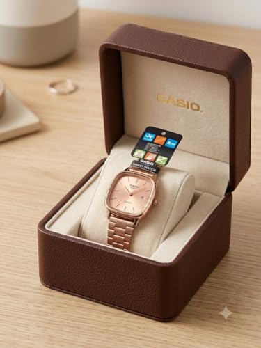 Image of CASIOO Vintage Analog Watch for Girls | Classic Retro Design Wrist Watch | Stylish Leather Strap Watch for Teens & Women | Elegant Casual | Watch for Girls