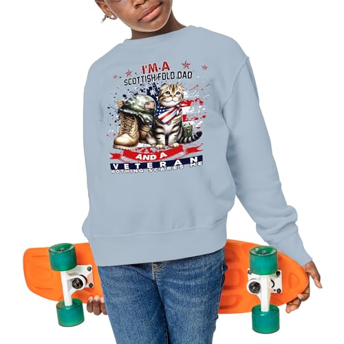 Personalized I'm a Cat Dad and a Veteran, Nothing Scares me Father's Day Adult Youth T-Shirt Hoodie Sweatshirt4