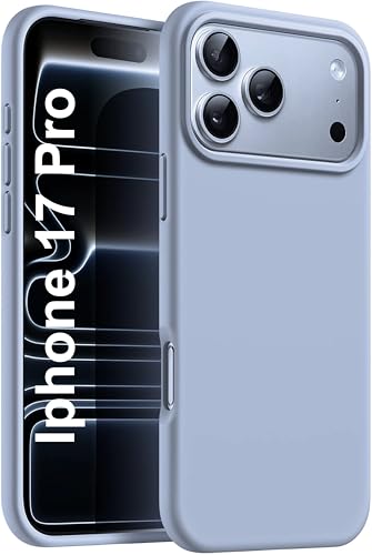 Image of SBMS Silicone Case for iPhone 17 Pro 6.3-Inch, Silky-Soft Touch Full-Body Protective Phone Case, Shockproof Back Cover for iPhone 17 Pro (Sky Blue Dark)