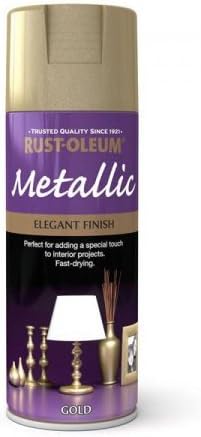 Rust-Oleum Multi-Purpose Aerosol Spray Paint 400ml Elegant Finish Metallic Gold (1 Pack)
