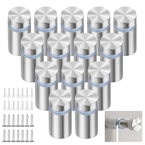 14 Pezzi Distanziali per Targhe, Distanziatori in Acciaio Inox con Viti, Chiodi a Vite Pubblicitari, Distanziali per Pannelli Pubblicitari, Insegne, Cornici