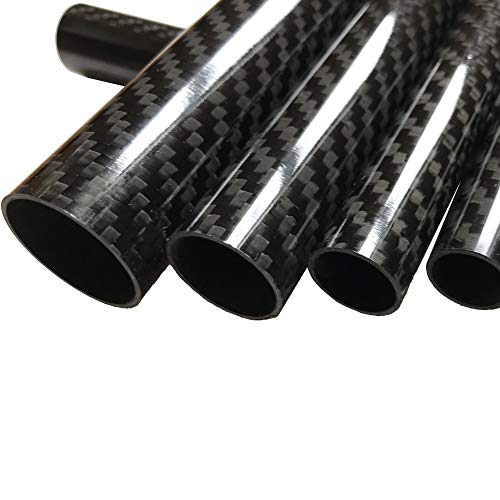 KARBXON - Carbon Fiber Tube - Black - 16mm X 14mm X 500mm - Hollow Carbon Fiber rods - Glossy Carbon Tubes - Pure Carbon Fibre Tubes - Lightweight High Strength Carbon Fiber Shaft