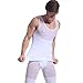 CARVIAN Men's Slimming Body Shaper Tank Top,3 Steps Buckles Adjustment White