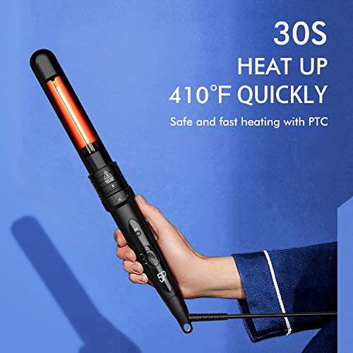 ATMOKO by Homitt 5 in 1 Curling Wand Set with 5 Interchangeable Hair Wand Curling Iron Ceramic Barrels and a Heat Protective Glove – Black - Thumbnail 7