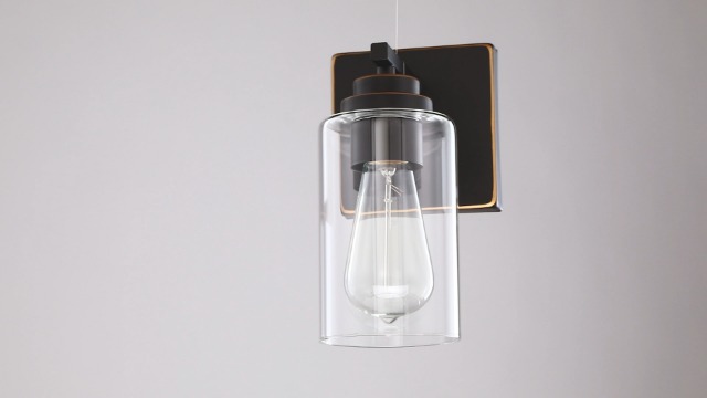 Image of Pia Ricco Wall Sconces Set of 2, Bedside Wall Lamps with Rotary Switch for Bedroom, Modern Bathroom Light Fixtures with Clear Glass Shade, Gold Sconces Wall Lights for Living Room, Hallway, Kitchen