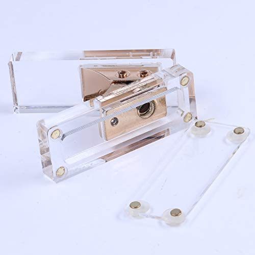 Acrylic Gold Single Hole Punch and Scissors by Draymond Story - Clear Desk Accessories Set