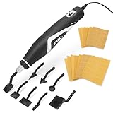 SHALL Mini Pen Sander, 12V Electric Reciprocating Sander with 4 Adjustable Speed, Compact Pen Sander Tool with 8 Sanding Heads and 18 Sanding Sheets for Polishing, Finishing, DIY Crafts