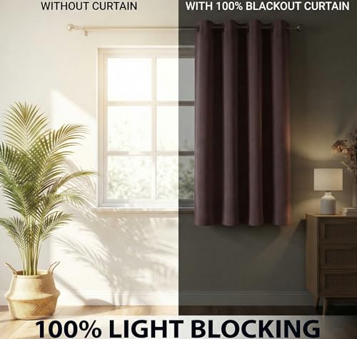 Image of VAS COLLECTIONS 100% Blackout Door Curtains, 5 Feet (121 x 152 cm) Set of 2, Plain, Thermal Insulated, Room Darkening Curtains for Living Room, Bedroom (Antic Pink)