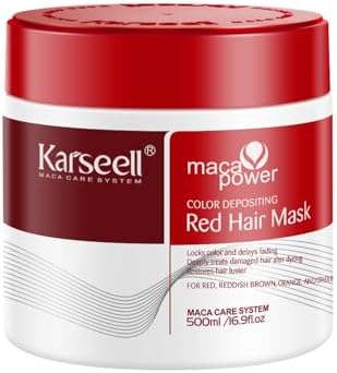 Karseell Color Depositing Conditioner, Red Hair Mask Color Boosting, Hydrates and Enhances Red Tones for Color-Treated Hair 500ml 16.9floz