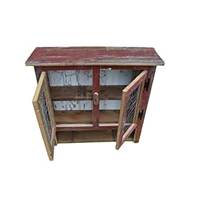 Amish wares country collectible handmade primitive rustic decor barnwood medicine cabinetwith two chicken wire doorsbarn wood colors may vary  urban country home decor