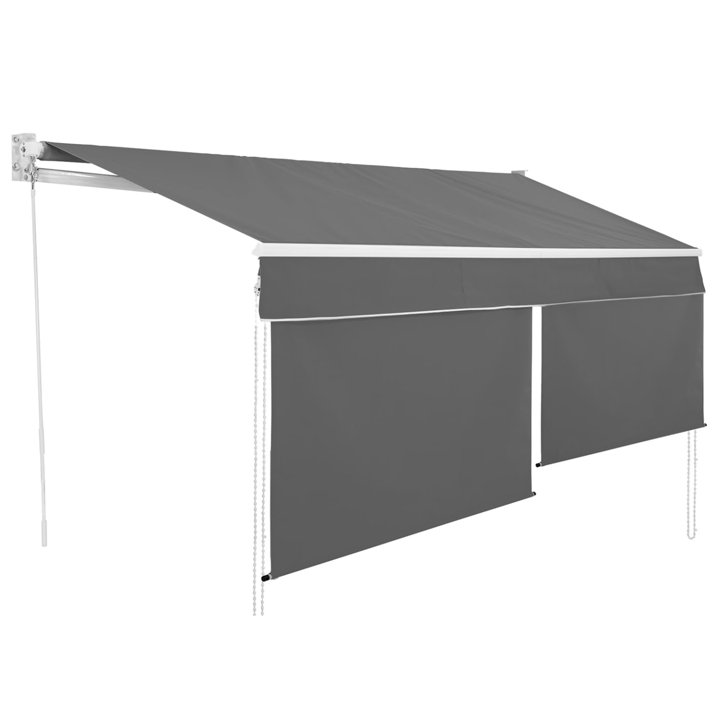 IDMarket - Store banne Manuel 3x2 M Gris Anthracite Lambrequin H.1,​50 M