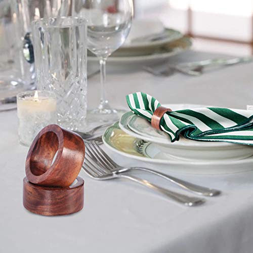 Shalinindia Handcrafted Table Dinner Decorations Wooden Napkin Rings Set Of 6 For Party Decor #TOP5
