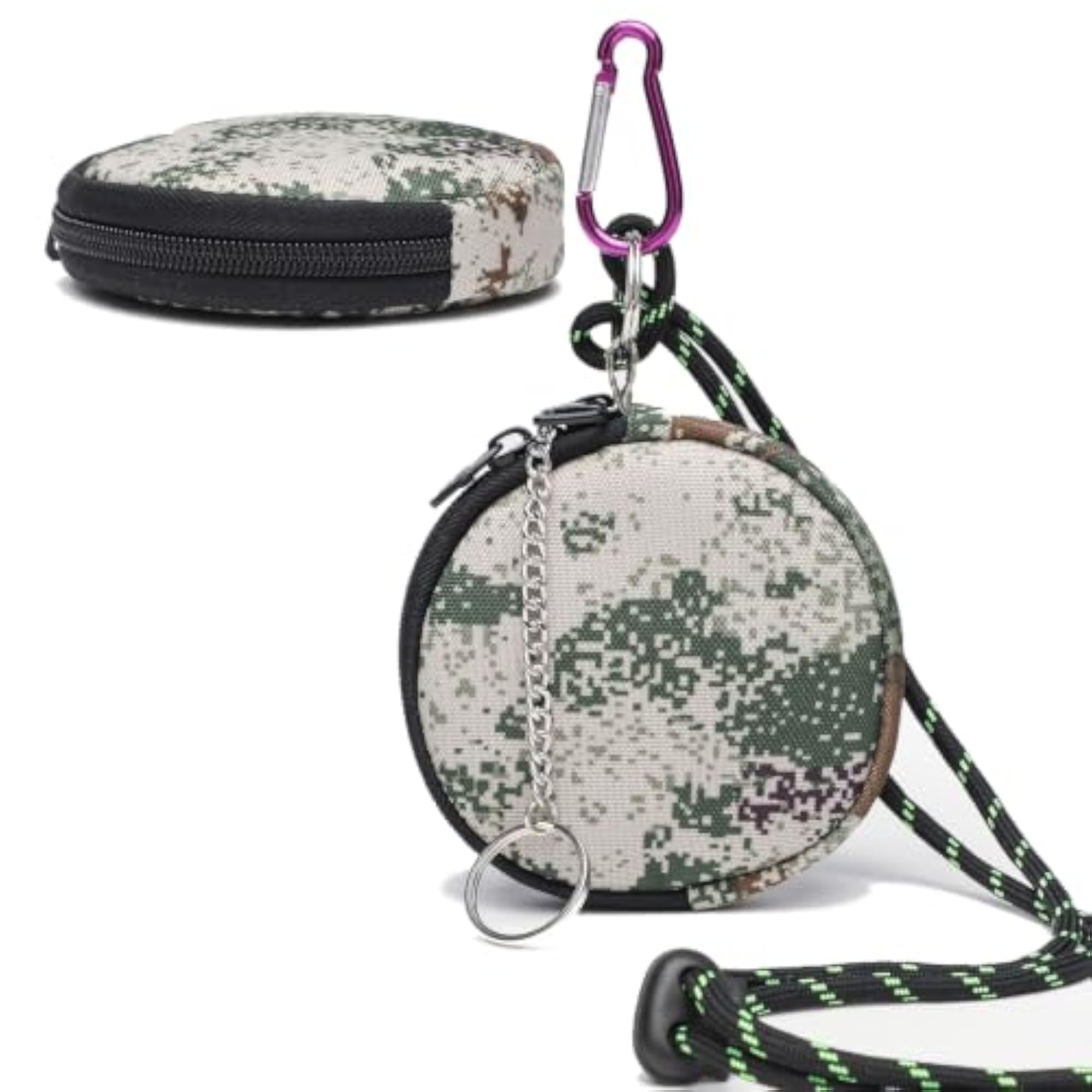 Dual Waterproof Zip Coin Purse with Keychain