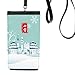 Snow Twenty Four Solar Term Pattern Phone Wallet Purse Hanging Mobile Pouch Black Pocket