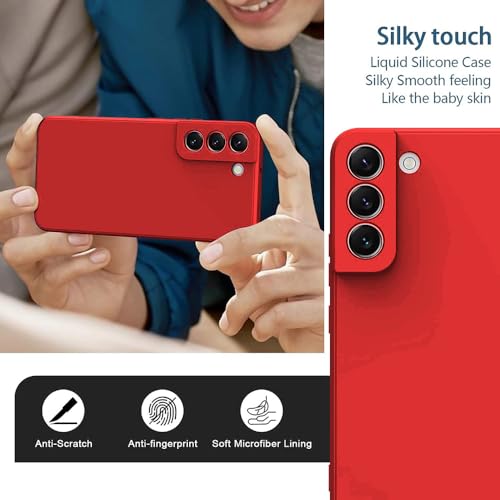 Image of Back Cover for Samsung Galaxy S22 Plus 5G | Full Camera Protection | Premium Liquid Silicon Case | Flexible Bumper Case for Samsung Galaxy S22 Plus 5G (Red)