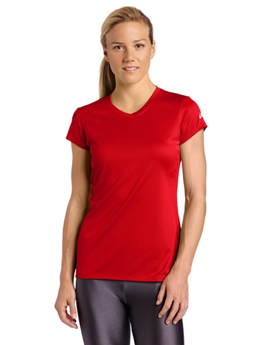 ASICS Women's Circuit-7 Warm Up Running Shirt,Red,Medium