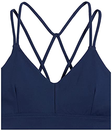 Core 10 Women's Plus Size Spectrum Strappy Longline Plunge Yoga Sports Bra, Navy, 2X #TOP4