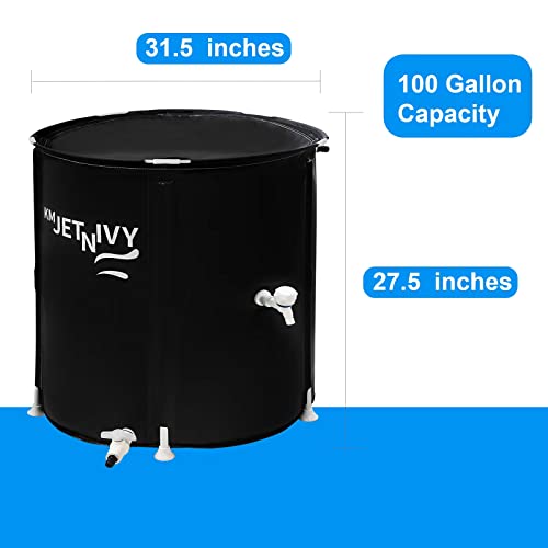 KMJETNIVY Rain Barrel 100G Anti-Collapse Collapsible Rainwater Collection System,Portable Water Storage Tank,Garden Water Catcher