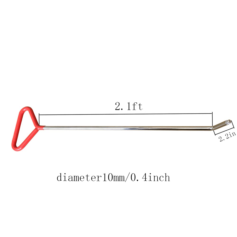QDentMov Dent Removal Rod Single Bend Interchangeable Tip Rod-3/8'' Diameter(10mm) with Tap Down Tool for Car Auto Body Dents Hail Damage Removal