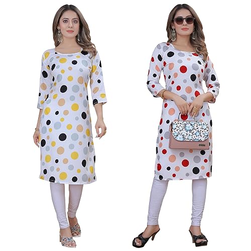 Image of Women's Multicolor Crepe Kurta||Pack of 2 Kurta||Kurta for Women