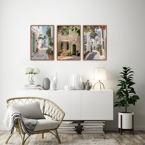Tableau mural vintage de 70x100cm, triptyque champêtre lianyibo