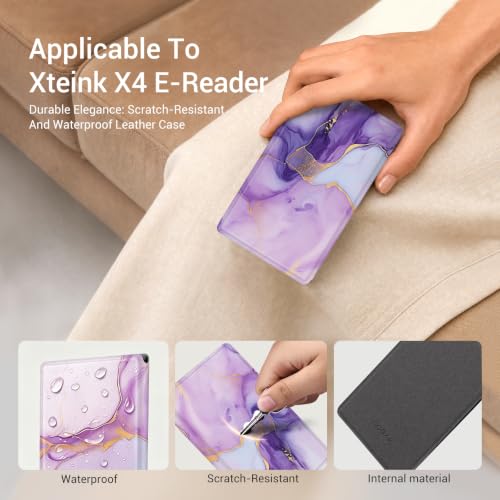 Image of CoBak Magnetic Case for XTEINK X4, Ultra-Lightweight Protective Cover for Xteink X4 E-Reader, Secure Magnetic Attachment(Amethyst Veins)