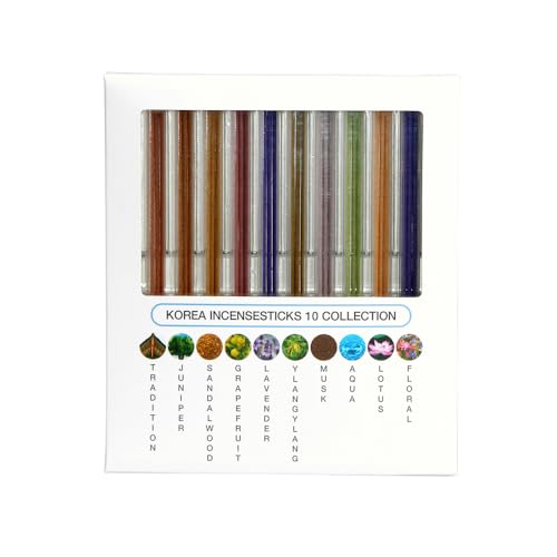 Incense World Incense Sticks, 10 Scents Collection, Korean Incense Stick,