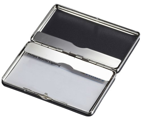 Visol Cheren Black Double Sided Business Card Holder (VCM509) - Thumbnail 2
