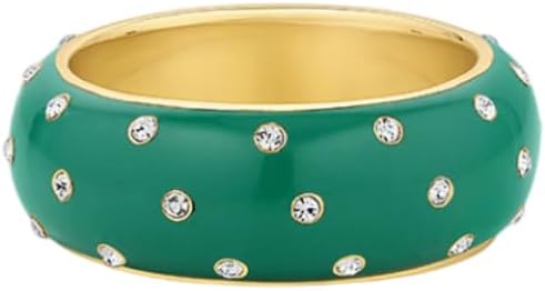 gorjana - Noel Shimmer Ring Emerald - Size 6, 7-18K Gold Plating - Sophisticated Pop of Color - Daily Wear - Modern Band Design - Stackable or Solo Wear