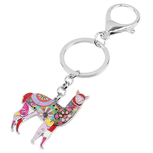 WEVENI Cute Llama Keychain Alpaca Keyring Fashion Llama Gifts for Women Girls Llama Decor Purse Charms3