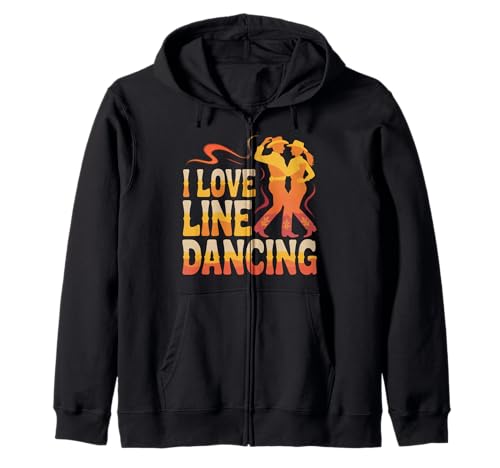 I Love Line Dancing Estilo occidental Sudadera con Capucha