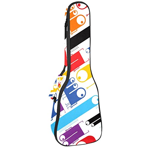 Sac ukulélé ténor étanche et rembourré motif monstre mignon pour concert 53-61 cm