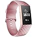 WASPO Compatible con Fitbit Charge 3 Correa Special Edition, Correa de Repuesto clásica Ajustable con Hebilla de aleación de Aluminio clásica （Oro Rosa, pequeña）
