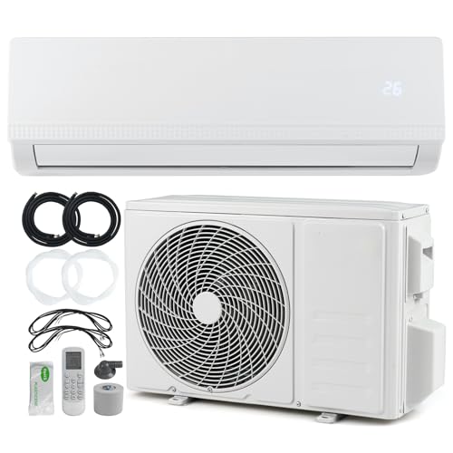 RELAX4LIFE Climatiseur Mural Reversible 9000 BTU | Clim Reversible Prêt à Poser | Pompe à Chaleur | Système Inverter Eco | Climatisation Split Silencieuse | 7 Modes 8 Vitesses | Tout Inclus