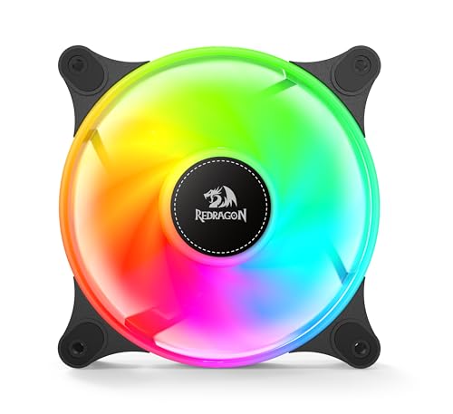 Image of Redragon - GC-F013 - Computer Case 120mm PC Cooling Fan - 4pin PWM Silent Computer with S-FDB Bearing Included - up to 1550RPM Cooling Fan -RGB LED (3 Packs)