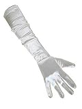 PartyXplosion Damen Handschuhe Elegante ca. 48-52 cm lange Satin Handschuhe Karneval, Weiß, One Size (Einheitsgröße)