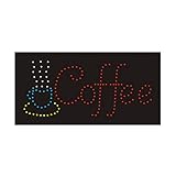 Cartel luminoso LED – Panel vintage con neón luminosos de intermitancia – Ideal para tiendas, pubs, pizzerías o casa – 48 x 25 x 2 cm (café)