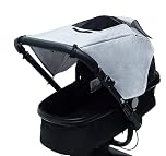 Cysocool Universal Baby Pram Sun Shade Carrycot Buggy Sun Shade Canopy Anti-UV Pram Parasol Sun Cover Blocks 99% of UV Pushchair Awning Blackout Blind Helps Baby Nap | Safety Top Window