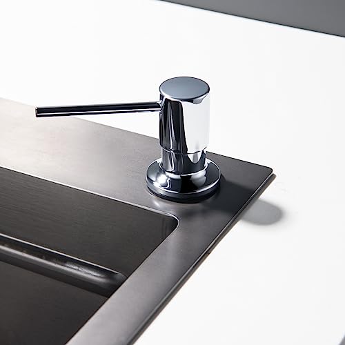Soap Dispenser For Kitchen Sink, Ouen Chrome Pump Soap Dispenser, Built In Countertop Pump Head With 17Oz Liquid Soap Bottle #TOP2